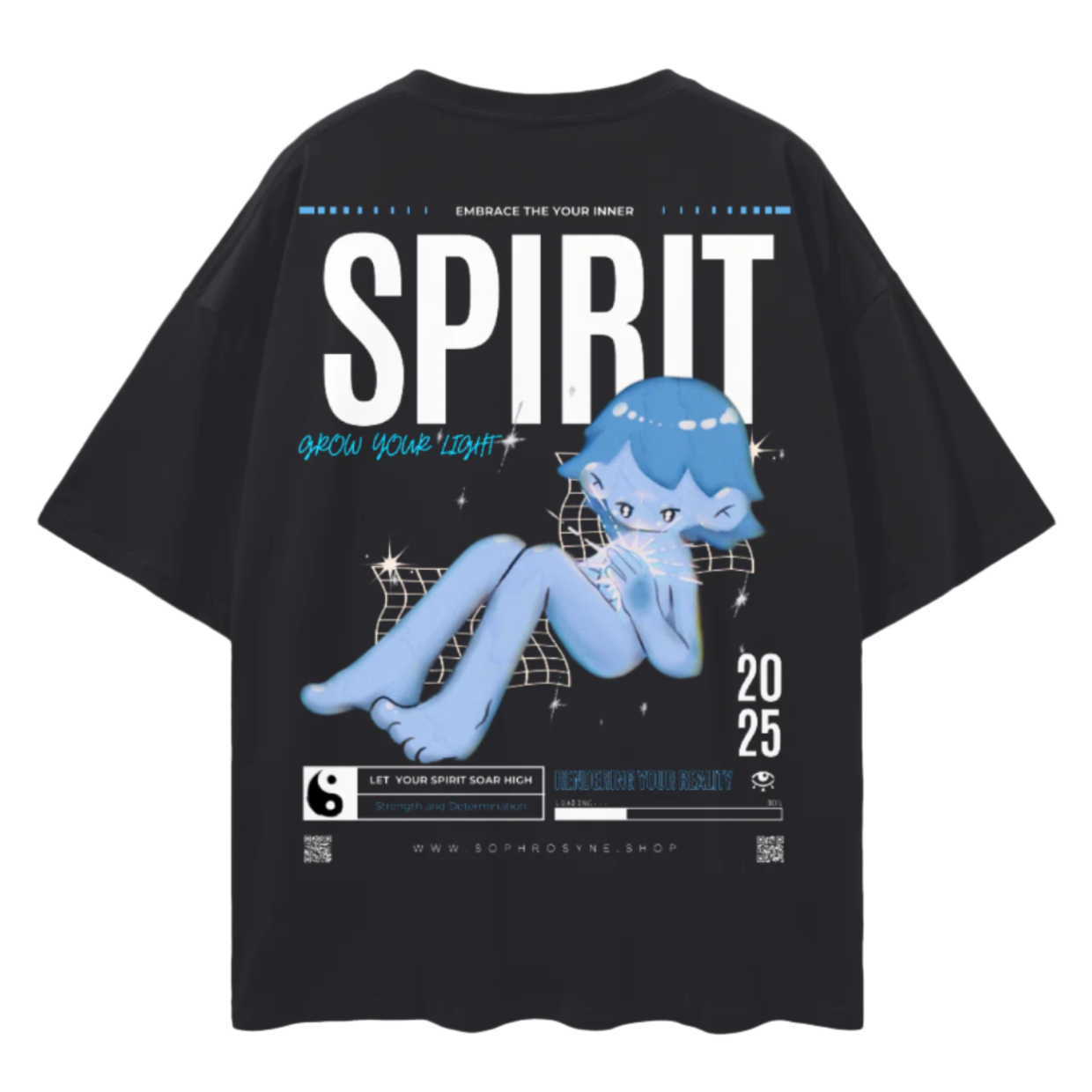Grow Your Light  - Oversized style T-shirt / black